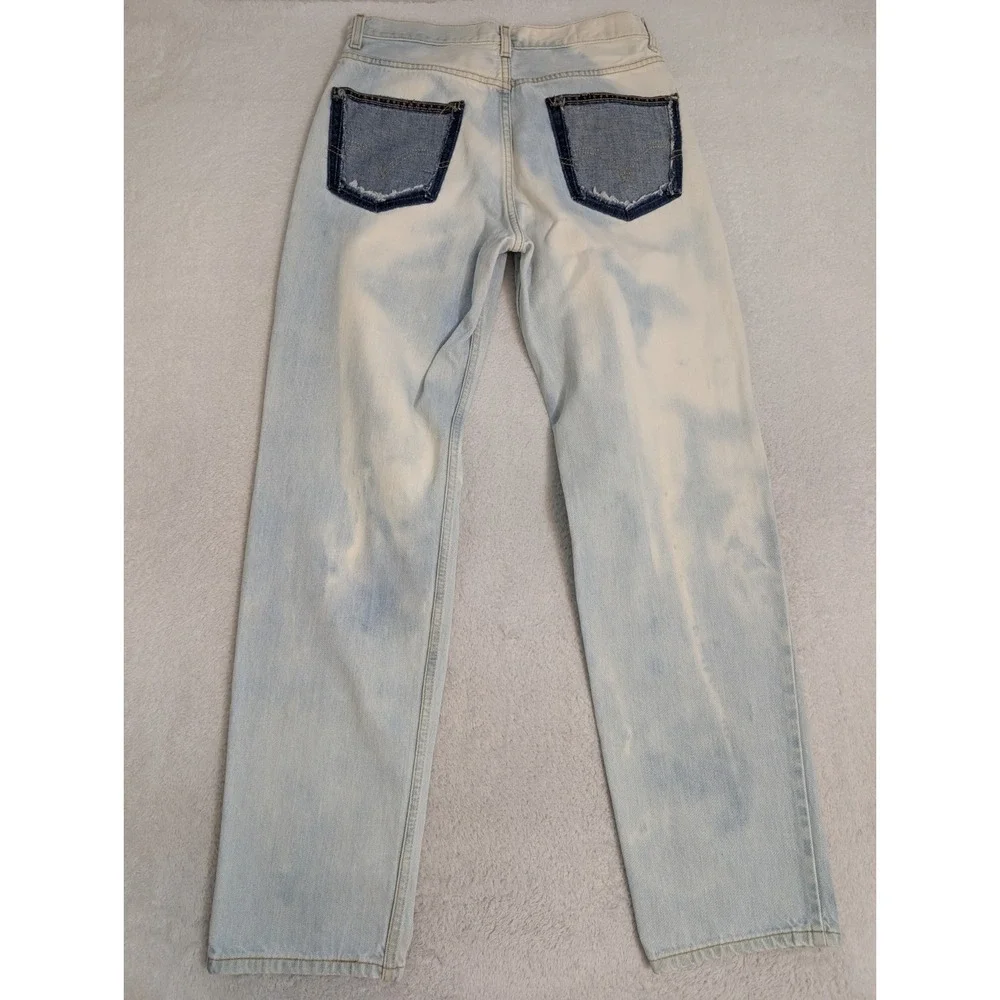 Vintage Levis 550 Jeans Light Blue‎ Acid Wash Custom Pockets '02 33x34 Relaxed